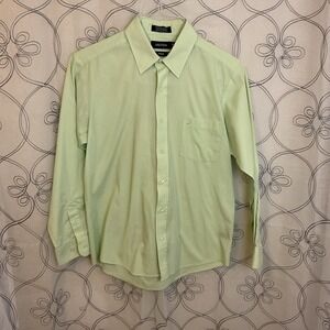 Nautica Shirt Mens Size 16 Poplin Dress Button Up Long Sleeve Light Green